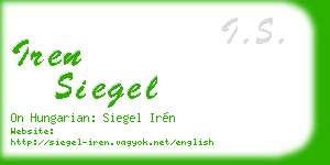 iren siegel business card